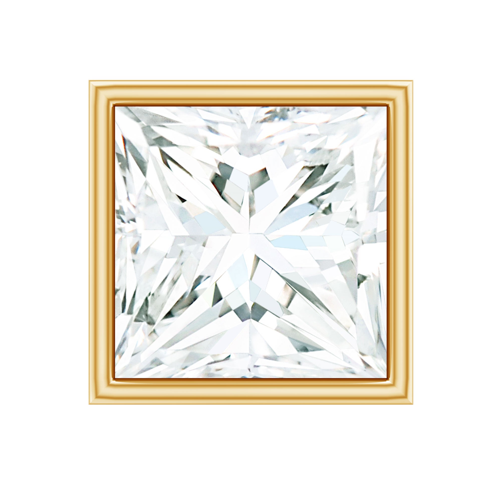 Princess Cut Diamond Conch Earring in Bezel Setting