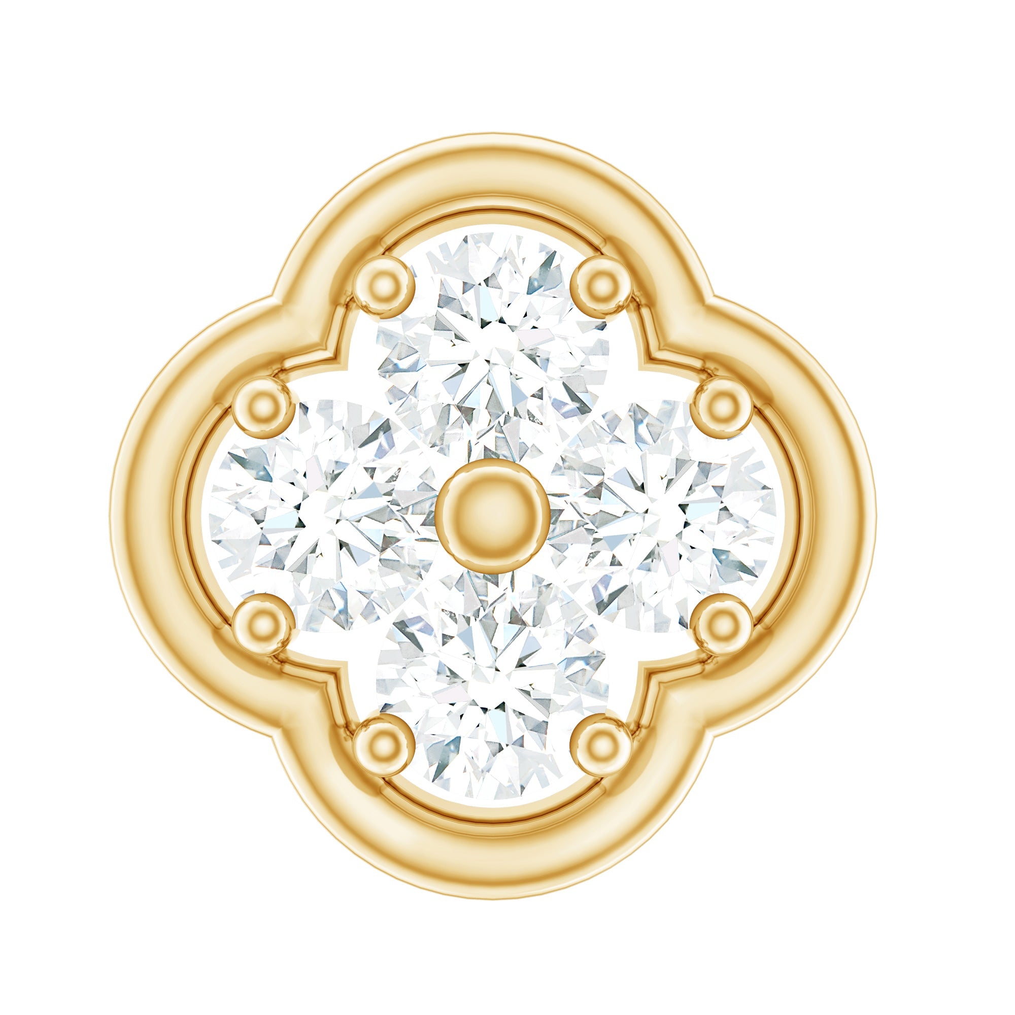 Diamond Flower Cluster Earring for Helix Piercing