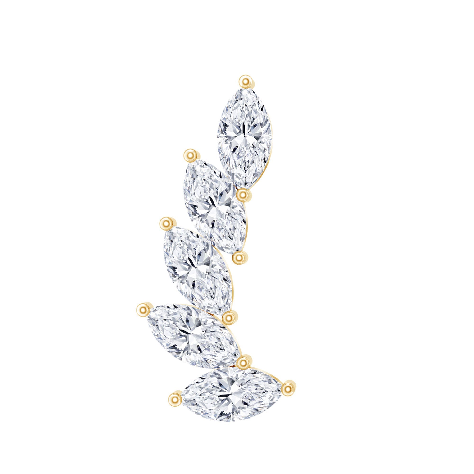 Marquise Diamond Crawler Earring for Helix Piercing