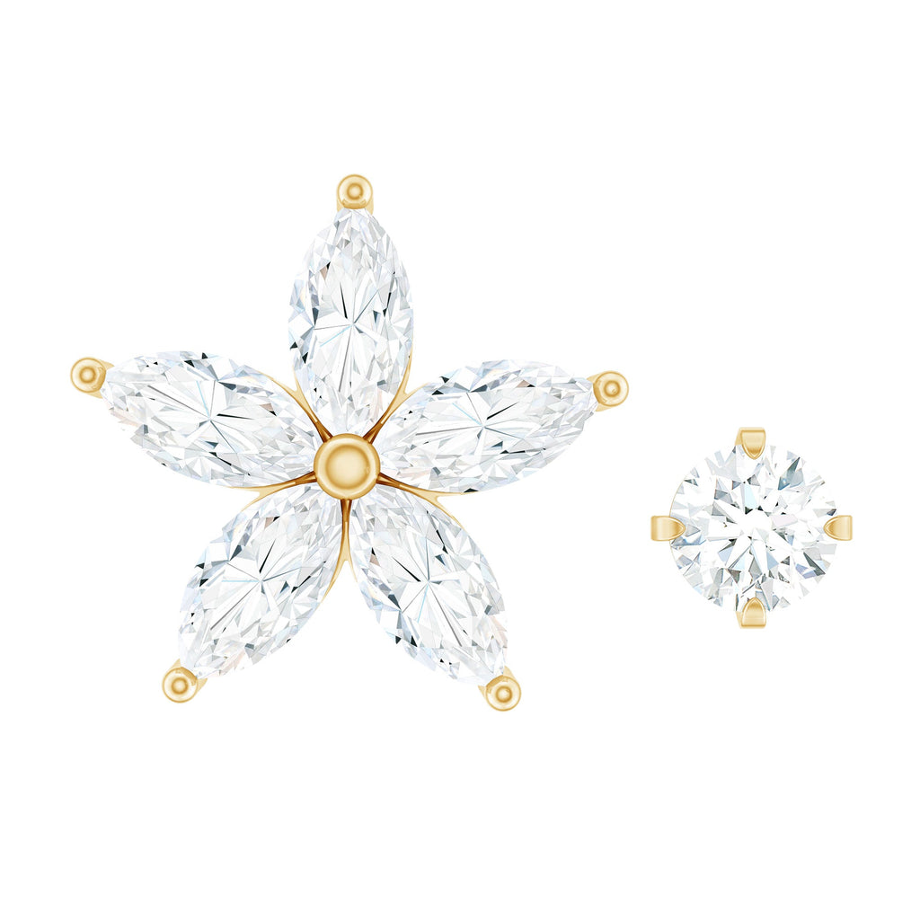 Marquise Diamond Flower Cartilage Earring Set