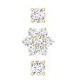 Certified Diamond Flower Helix Earring Set of 3