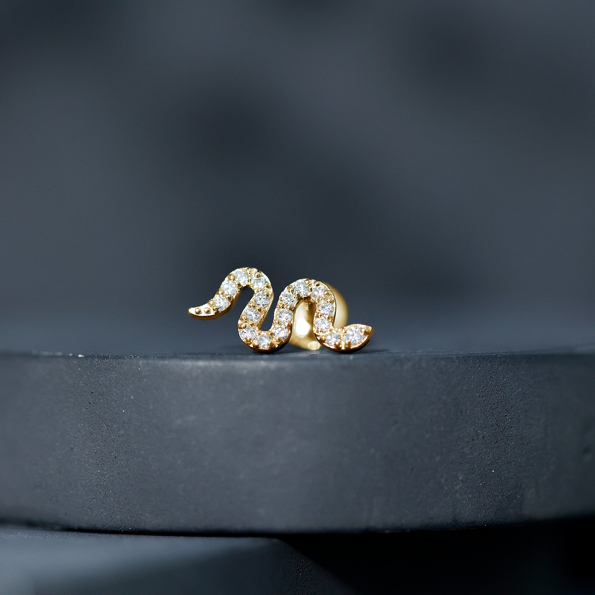 Certified Diamond Snake Earring for Cartilage Piercing