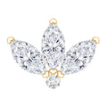 Marquise Cut Diamond Lotus Flower Earring for Cartilage Piercing