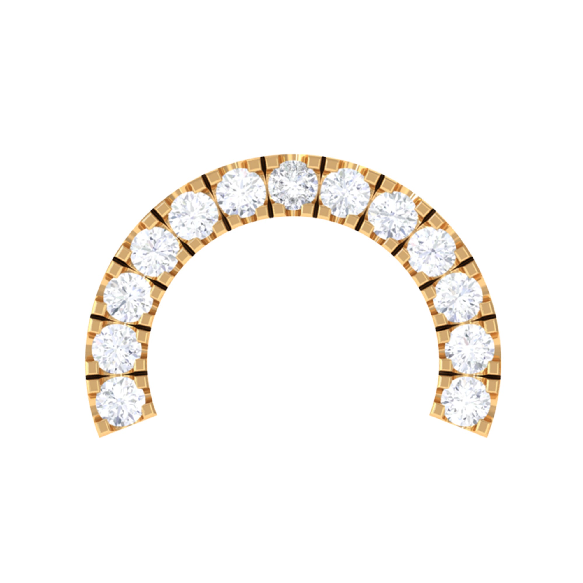 Certified Diamond Half Circle Earring for Piercing