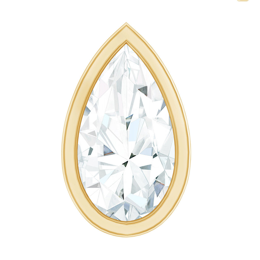 Pear Shape Diamond Solitaire Cartilage Earring