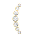 Graduated Diamond Crawler Helix Earring in Bezel Set
