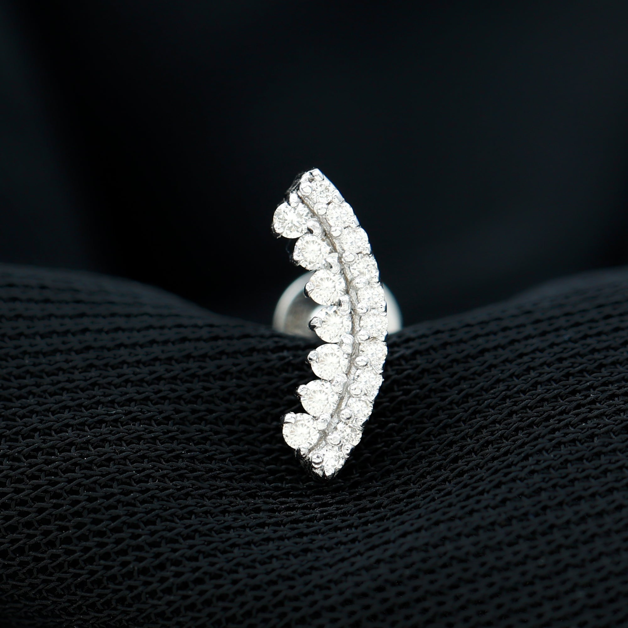 Certified Diamond Curved Cartilage Earring for Women