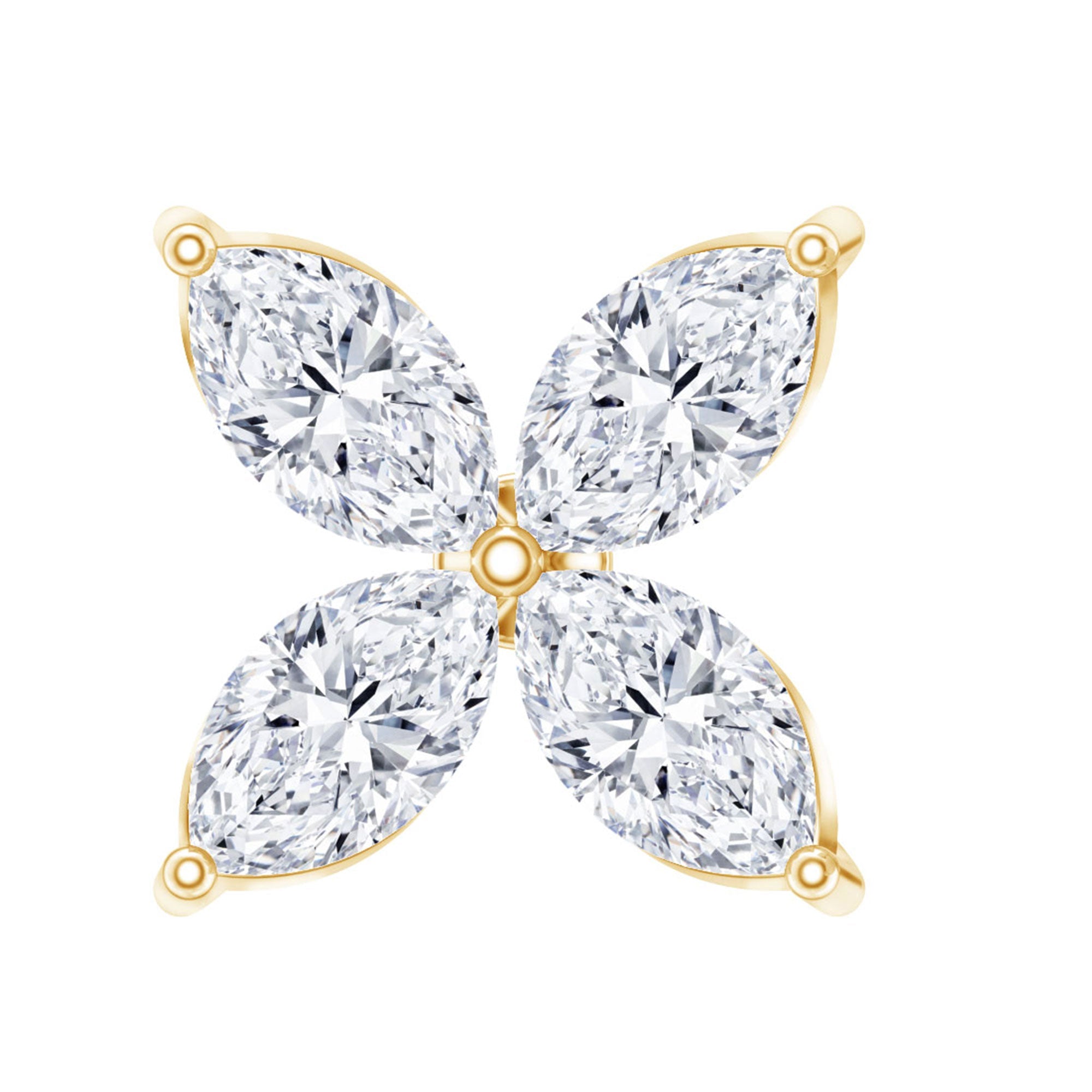 Marquise Four Petal Flower Cartilage Earring