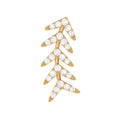 Minimalist Diamond Leaf Crawler Earring for Helix Piercing