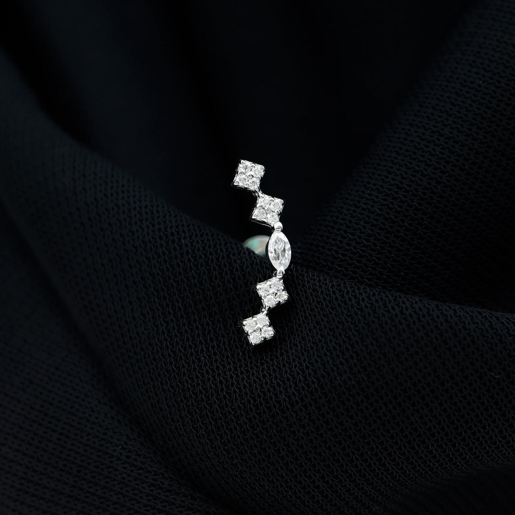 Elegant Diamond Ear Crawler Earring for Helix Piercing