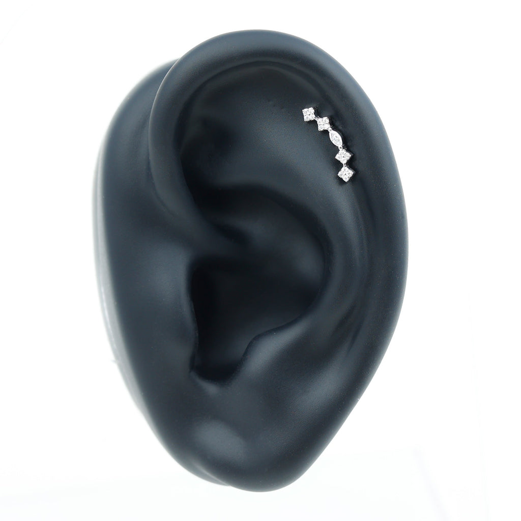 Elegant Diamond Ear Crawler Earring for Helix Piercing