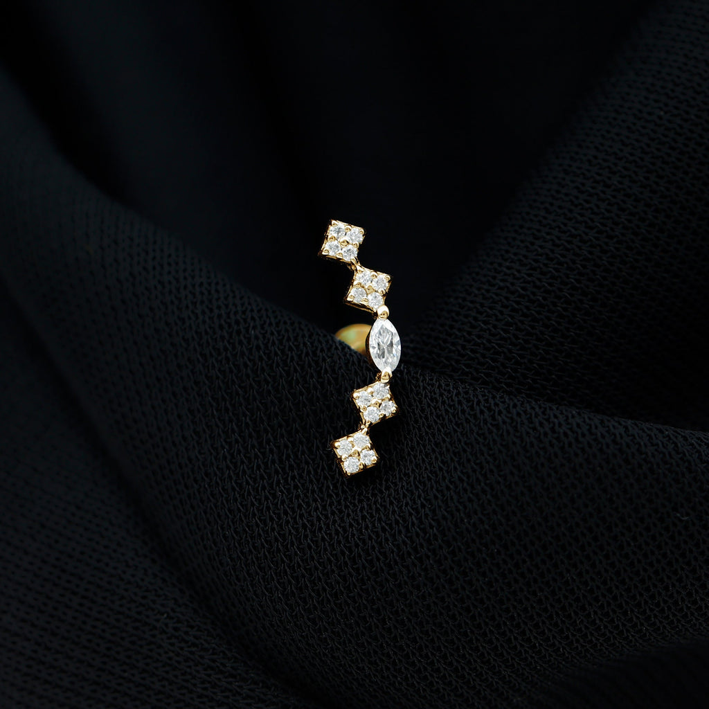 Elegant Diamond Ear Crawler Earring for Helix Piercing