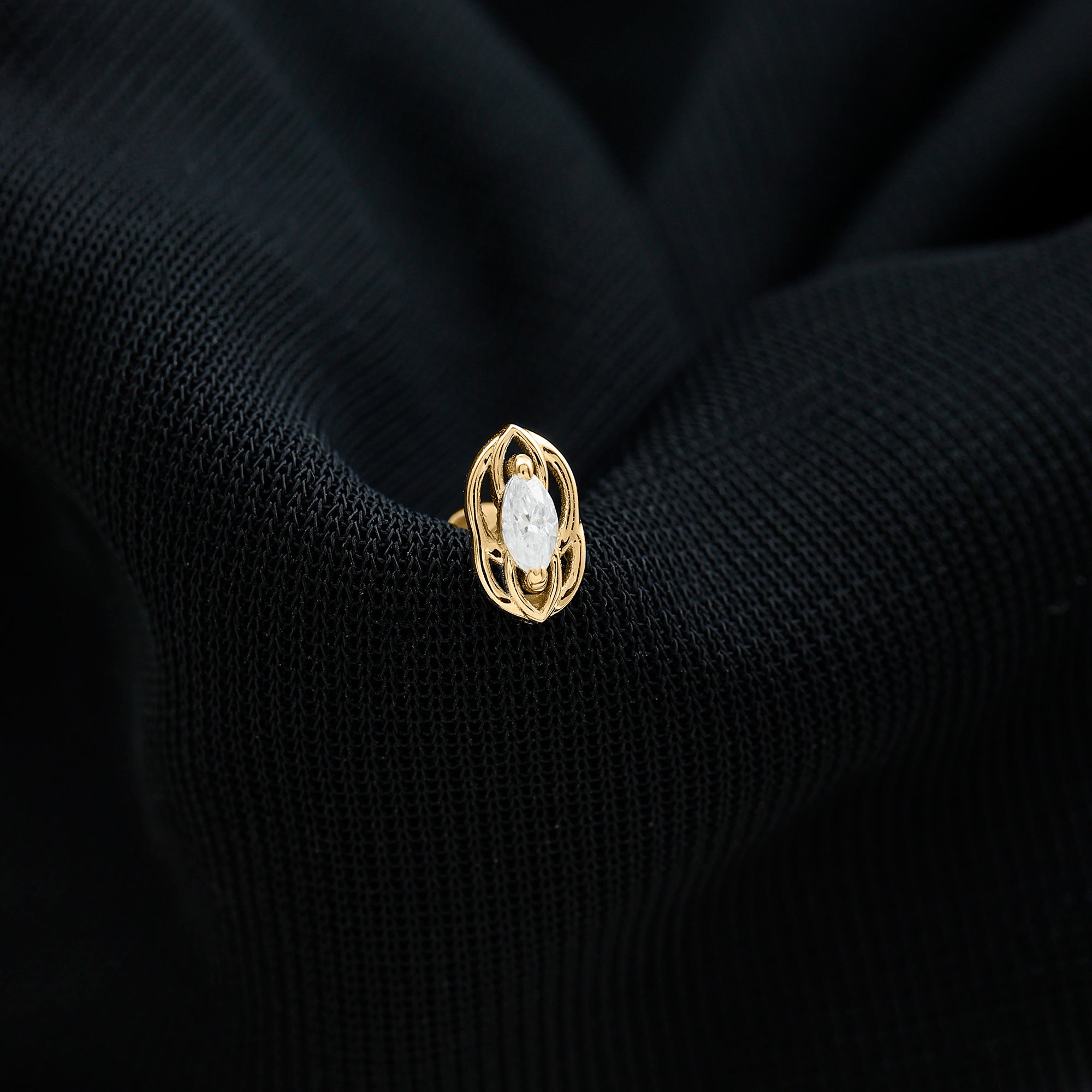Marquise Diamond Solitaire Cartilage Earring