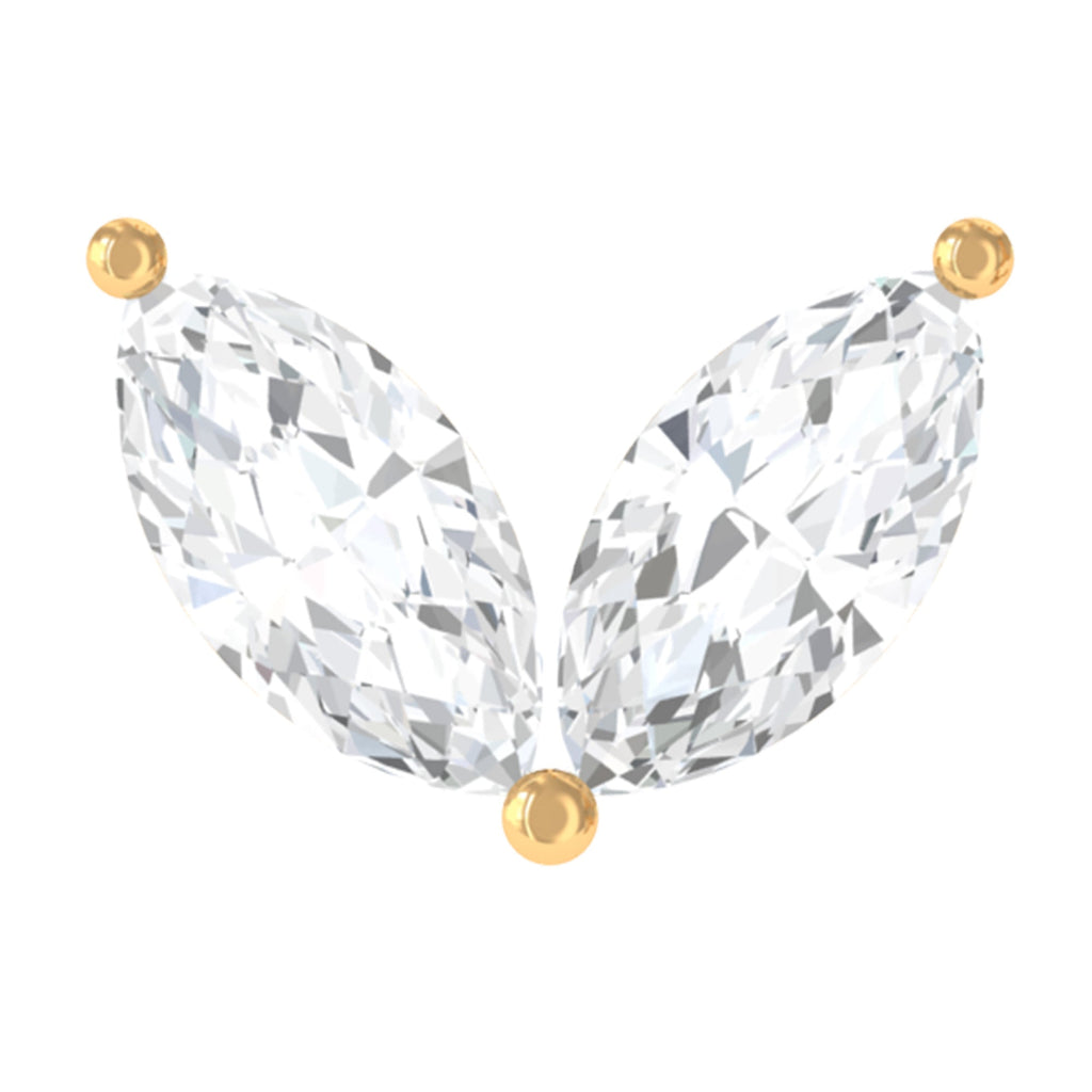 Marquise Diamond Two Stone Earring for Tragus Piercing