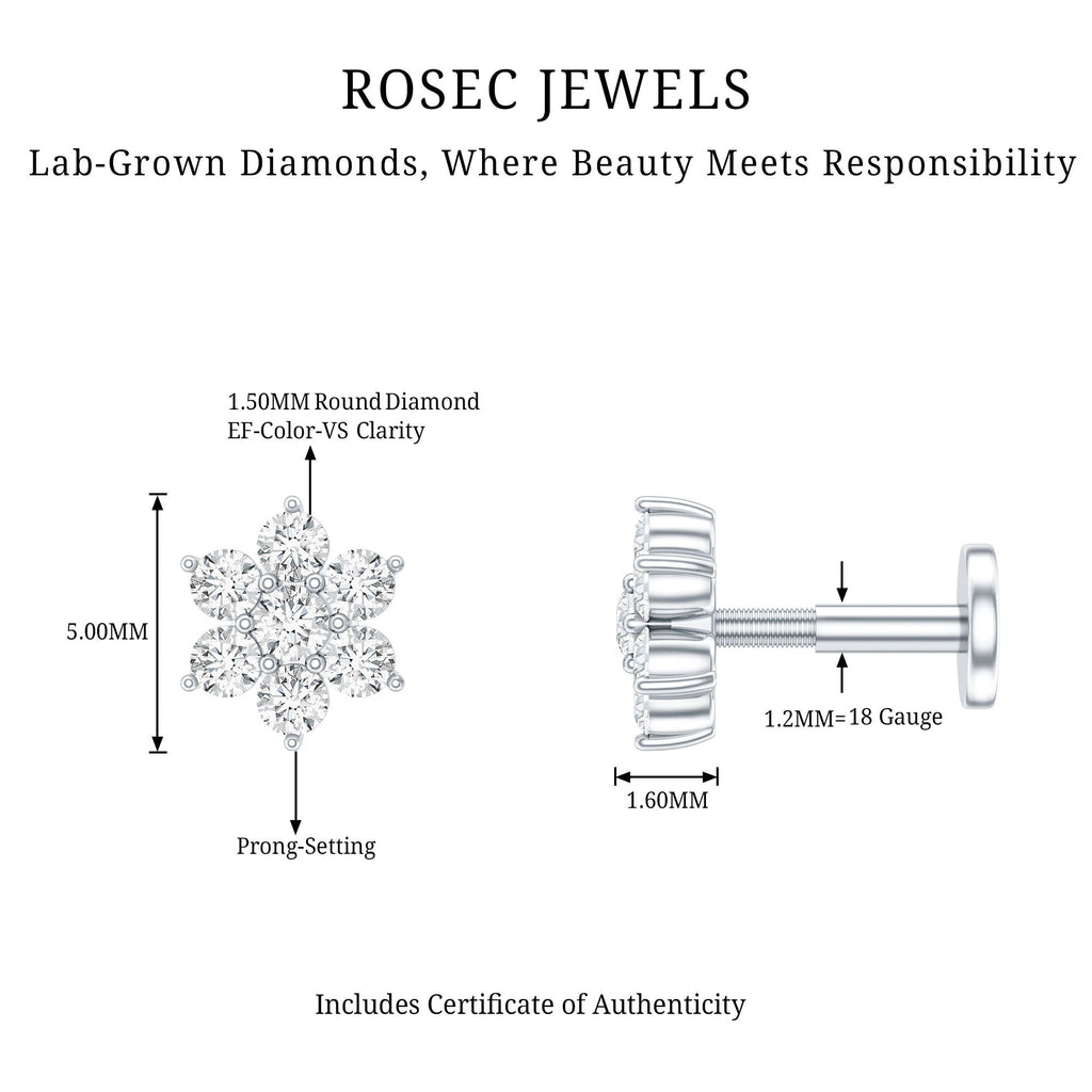 Simple Diamond Flower Cartilage Earring