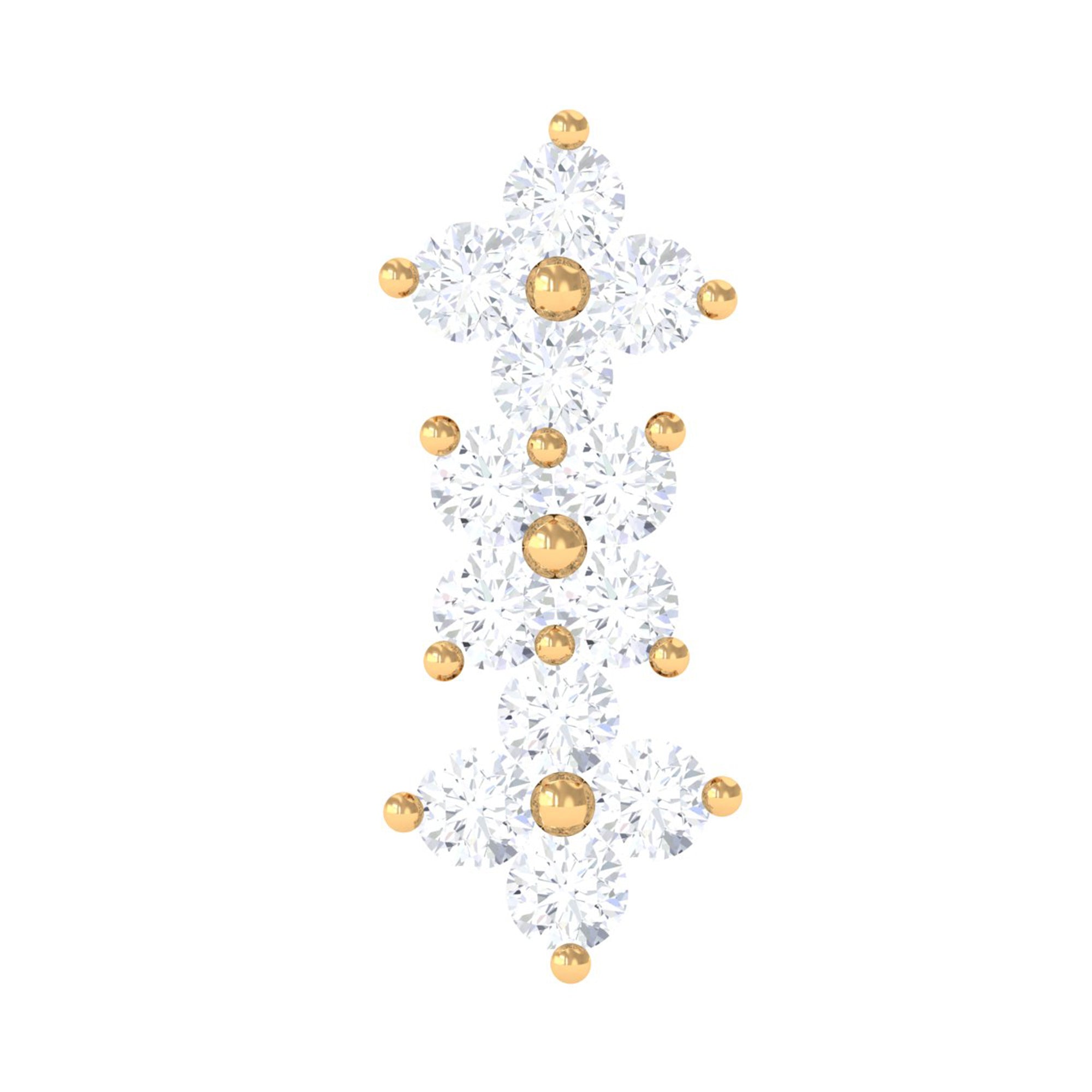 Diamond Flower Crawler Earring for Helix Piercing