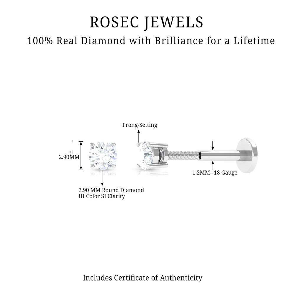 Minimalist Diamond Solitaire Conch Earring