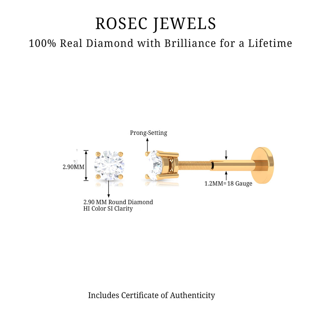 Minimalist Diamond Solitaire Conch Earring