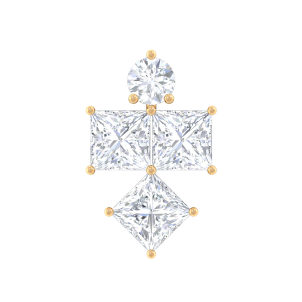 Princess Cut Diamond Helix Piercing Earring for Women