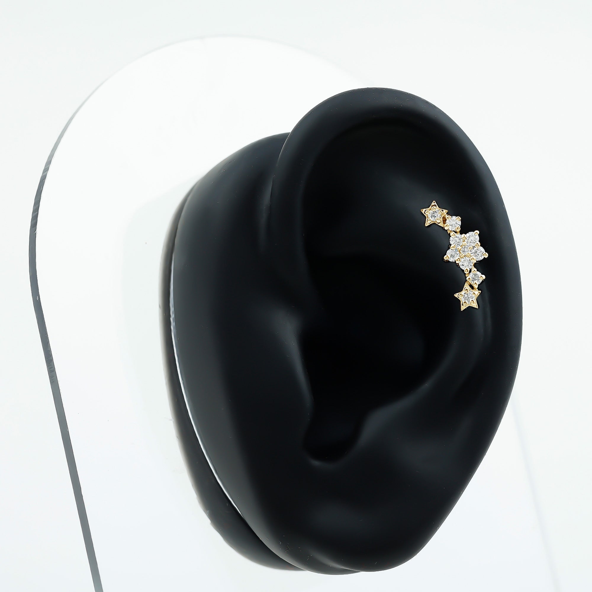Brilliant Cut Diamond Star Ear Crawler Earring