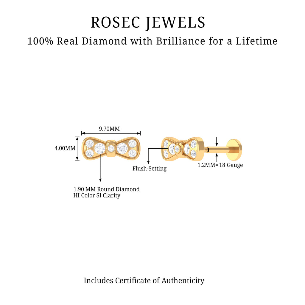Diamonds Bow Cartilage Piercing Earring