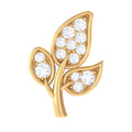 Diamond Leaf Flat Back Cartilage Stud Earring (18G) – Nature Inspired Helix & Tragus Jewelry in Gold