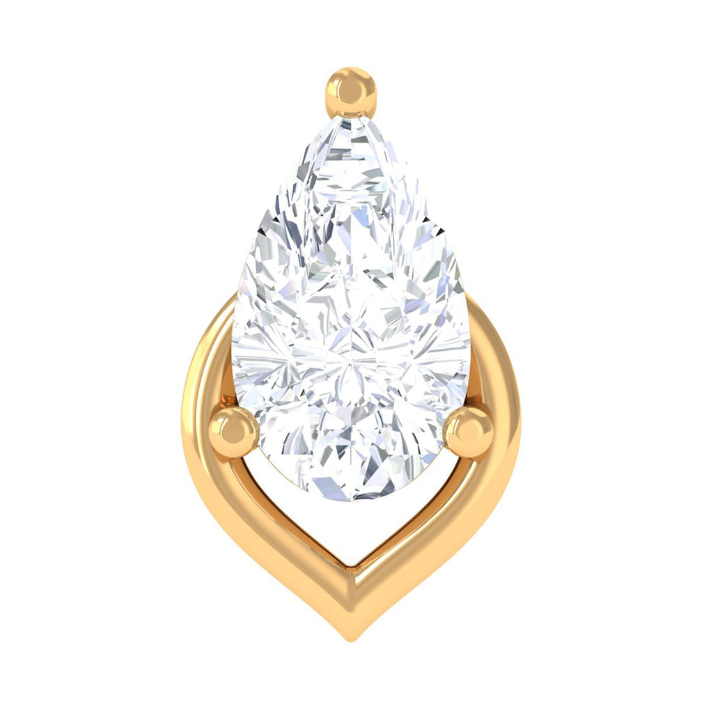 Pear Shape Diamond Solitaire Earring for Helix Piercing