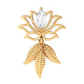 Marquise Diamond Lotus Flower Drop Earring