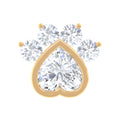 Heart Shape Diamond Dog Paw Print Earring