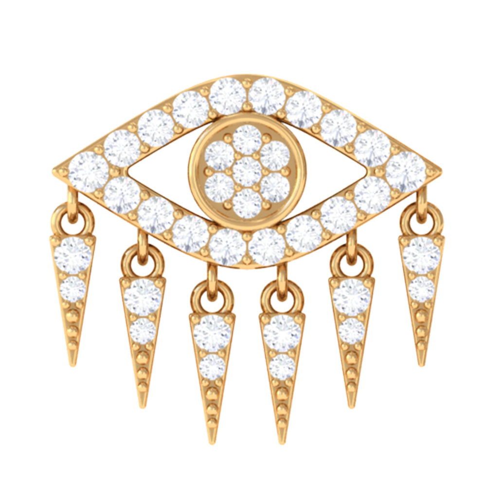 Diamond Evil Eye Earring for Upper Lobe Piercing