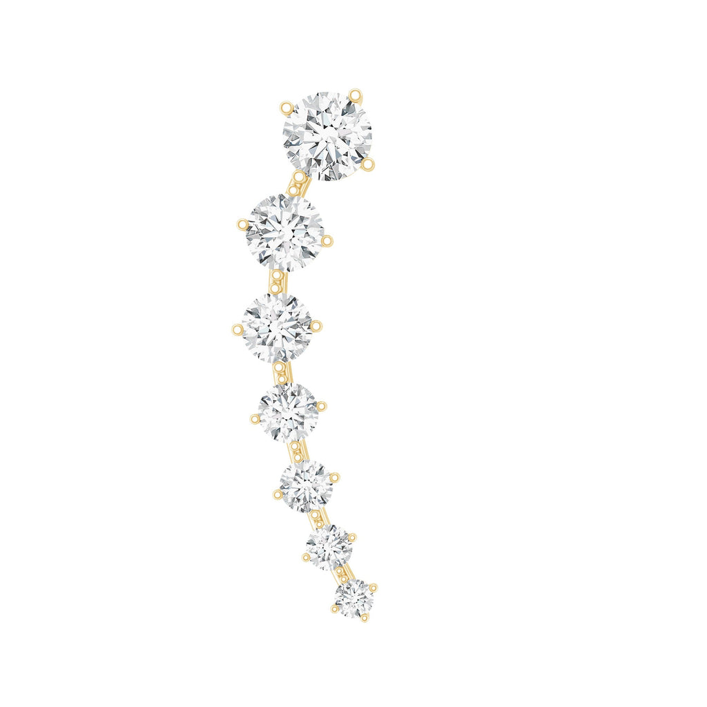 Brilliant Cut Diamond Ear Climber Earring for Helix Piercing