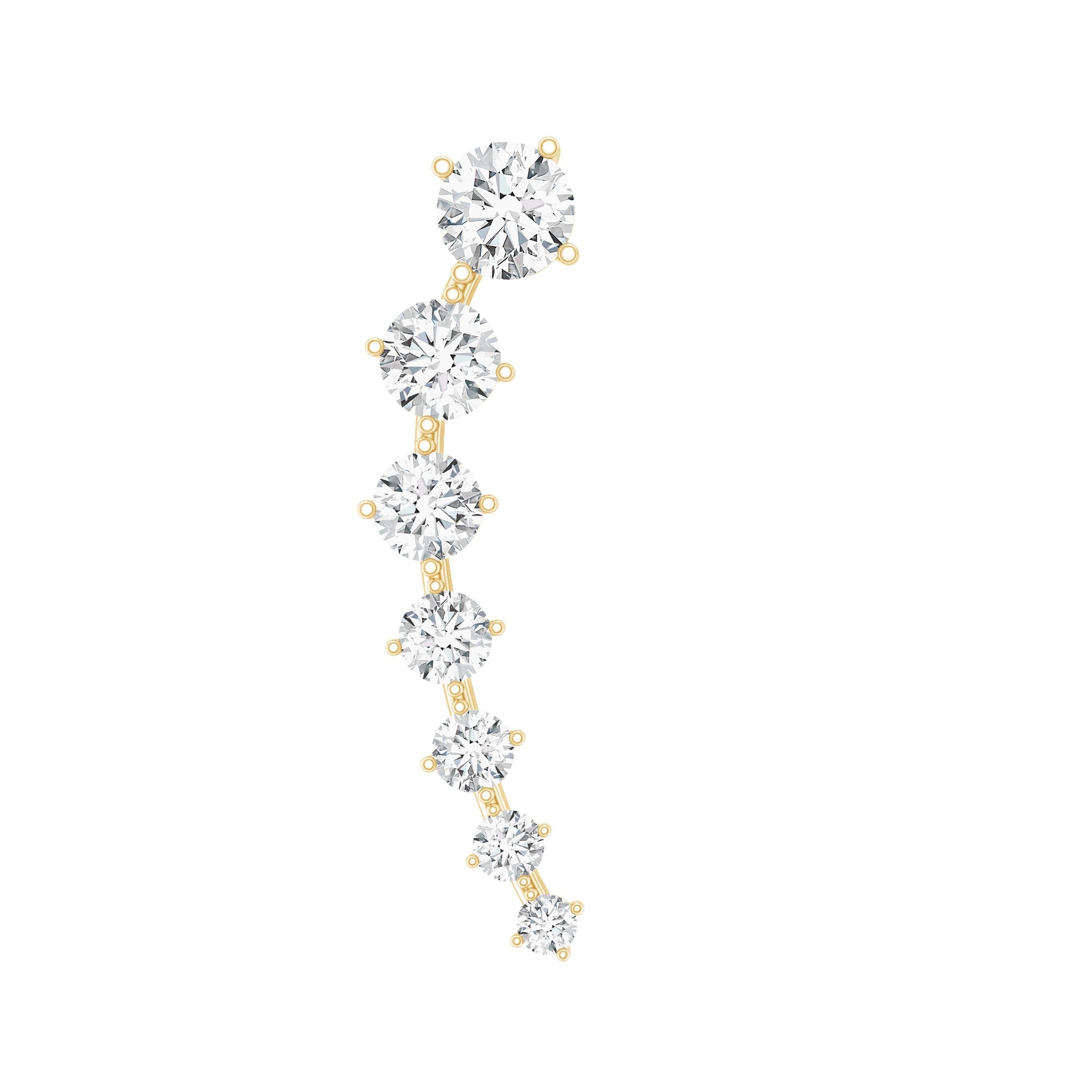 Brilliant Cut Diamond Ear Climber Earring for Helix Piercing