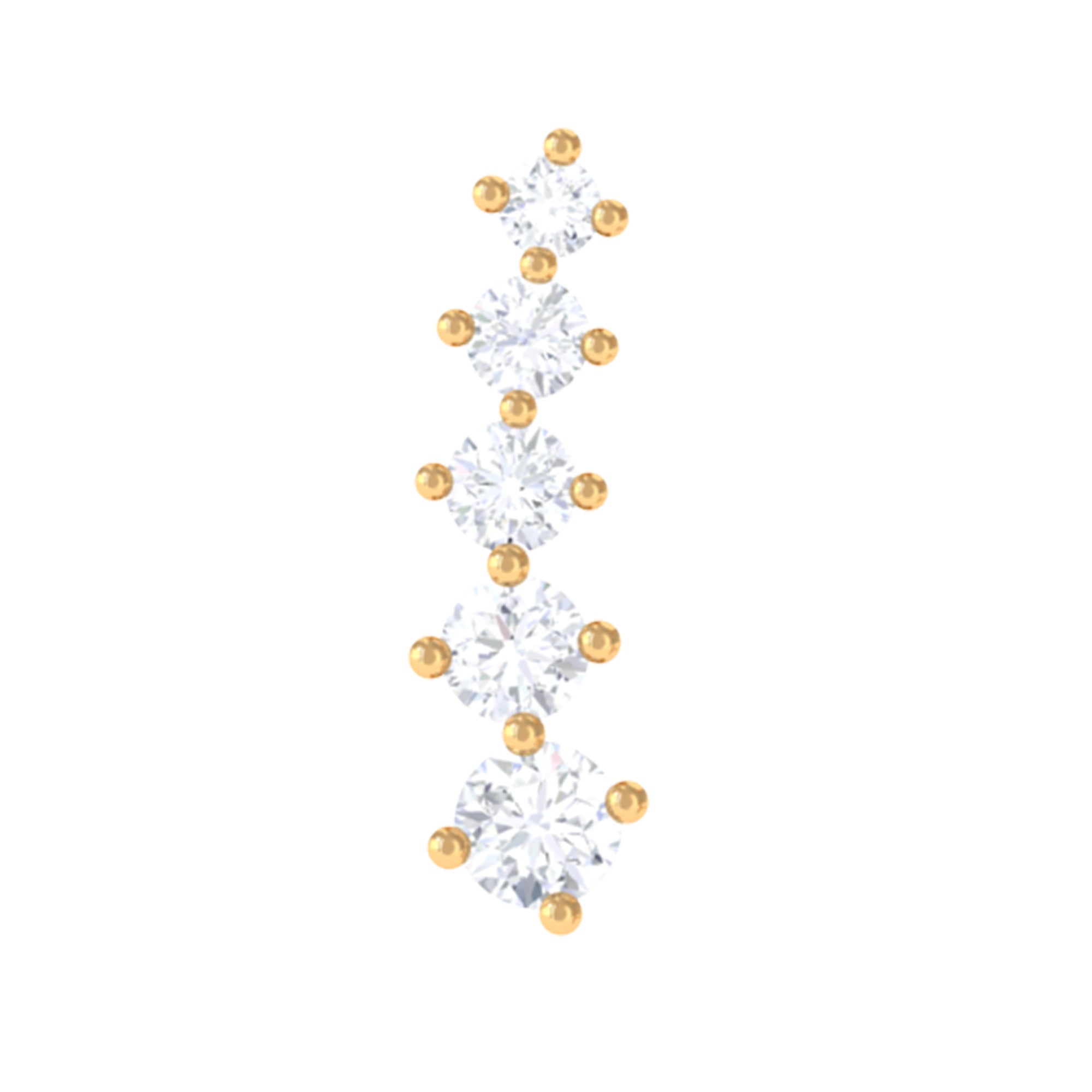 Minimal Graduated Diamond Crawler Earring