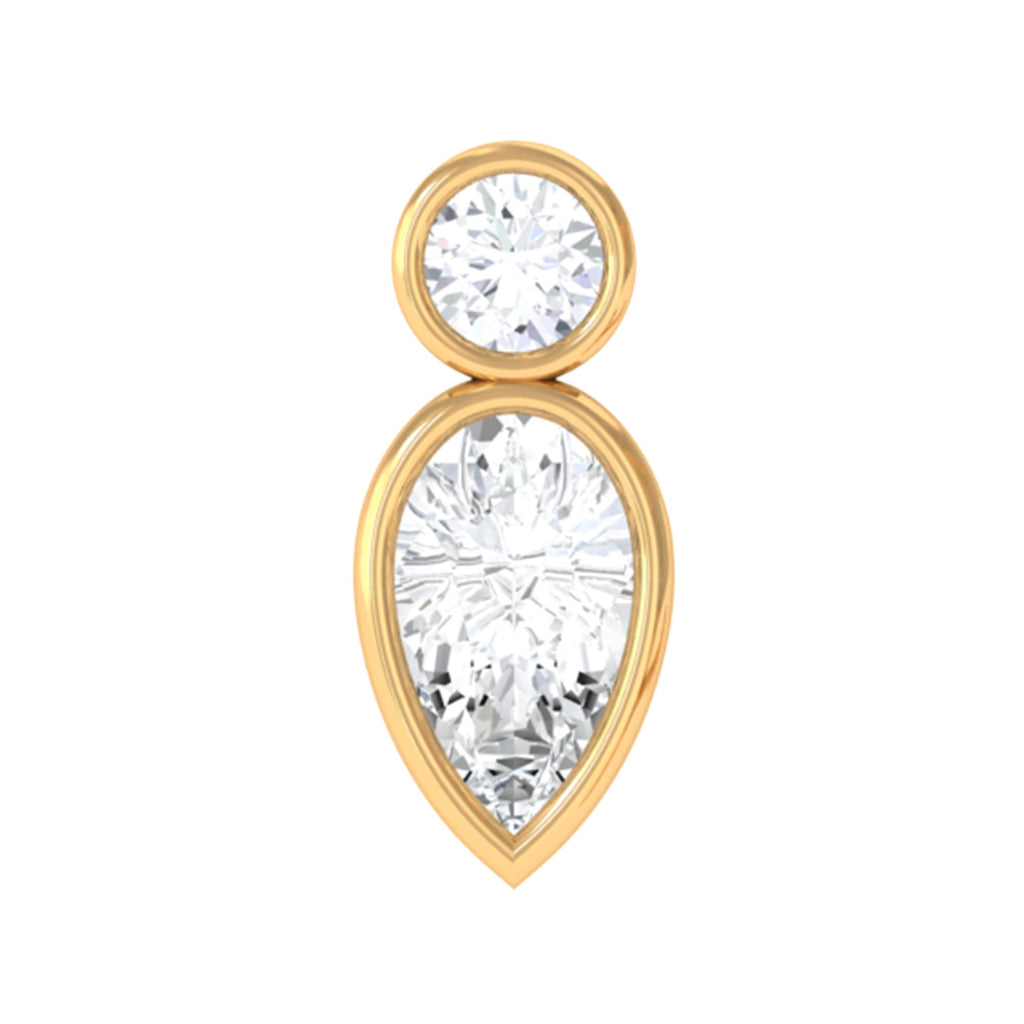 Minimal Pear Diamond Tragus Earring in Bezel Setting
