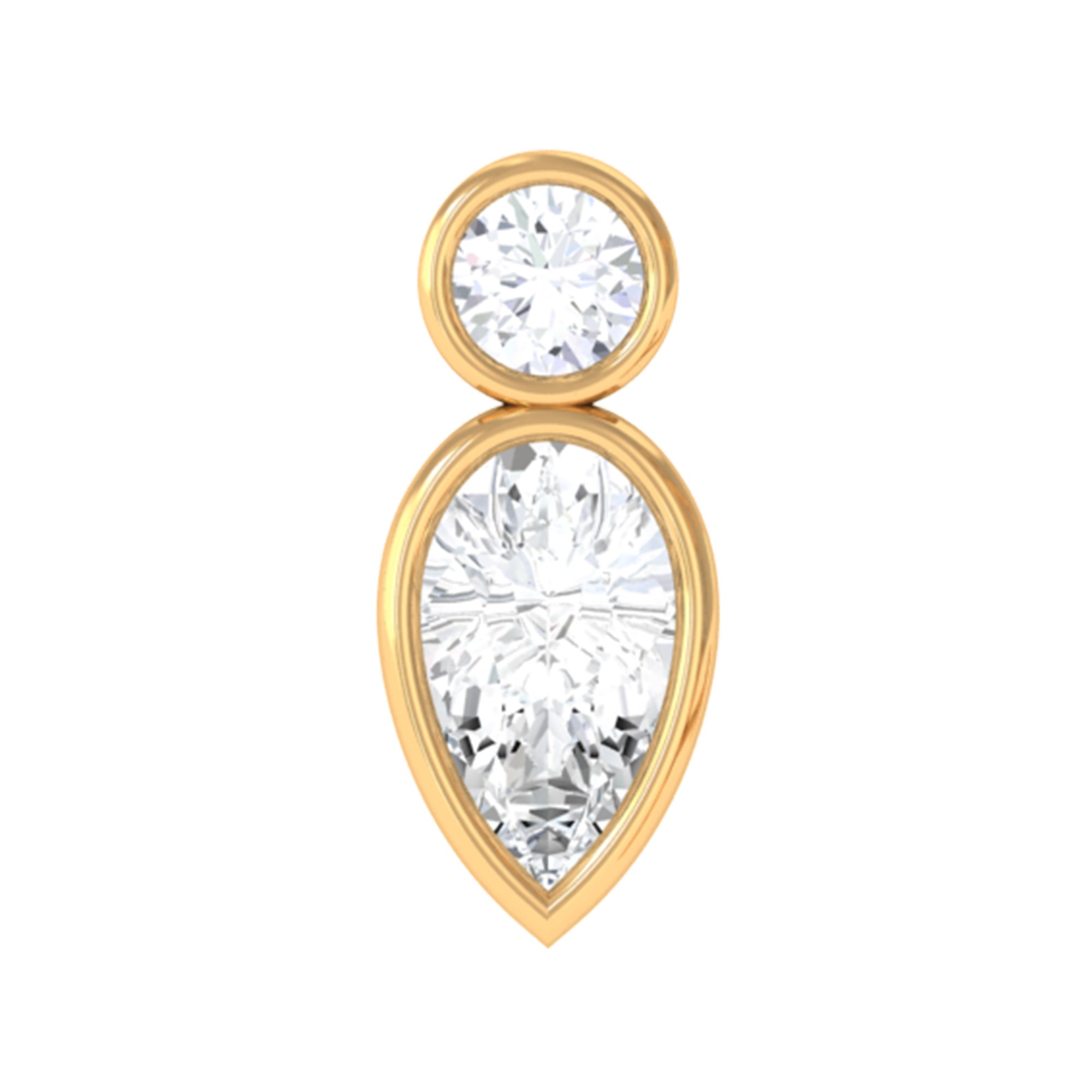 Minimal Pear Diamond Tragus Earring in Bezel Setting