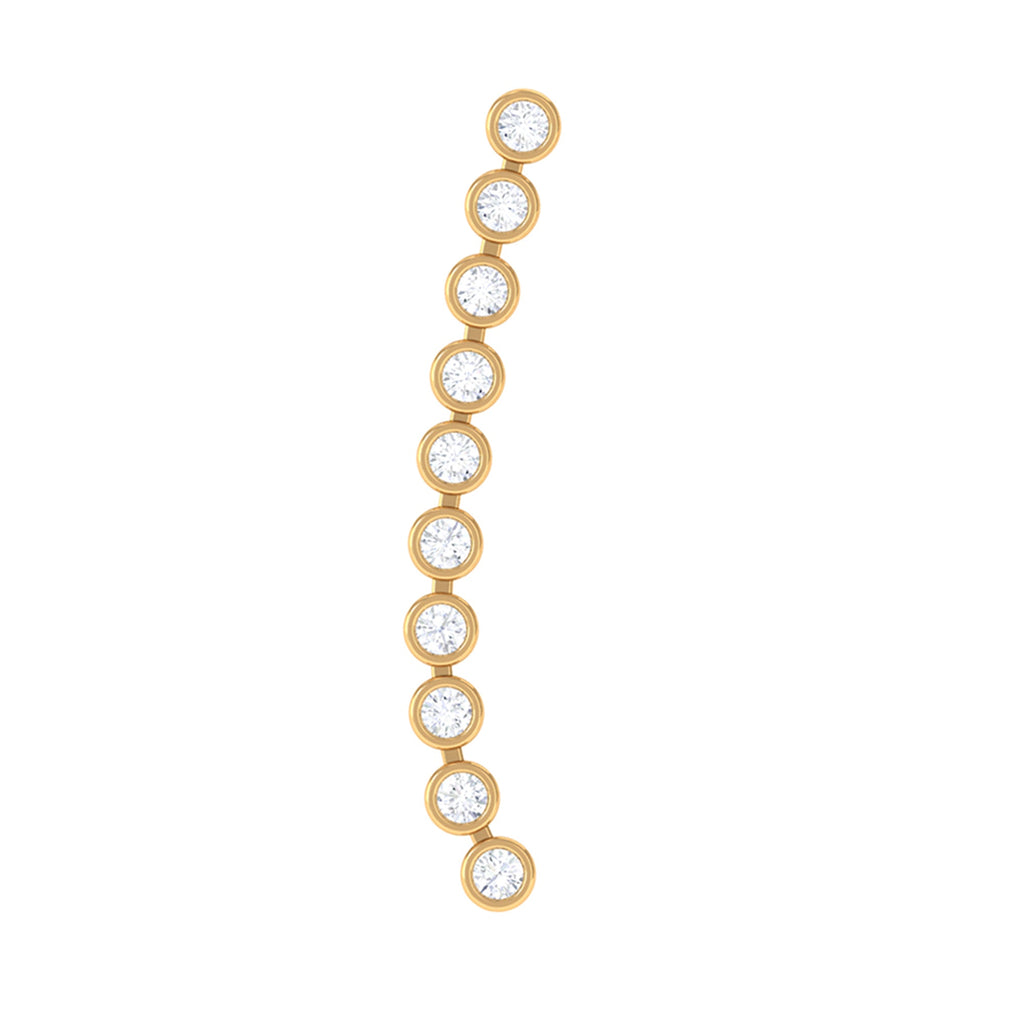Diamond Ear Climber Earring for Cartilage Piercing