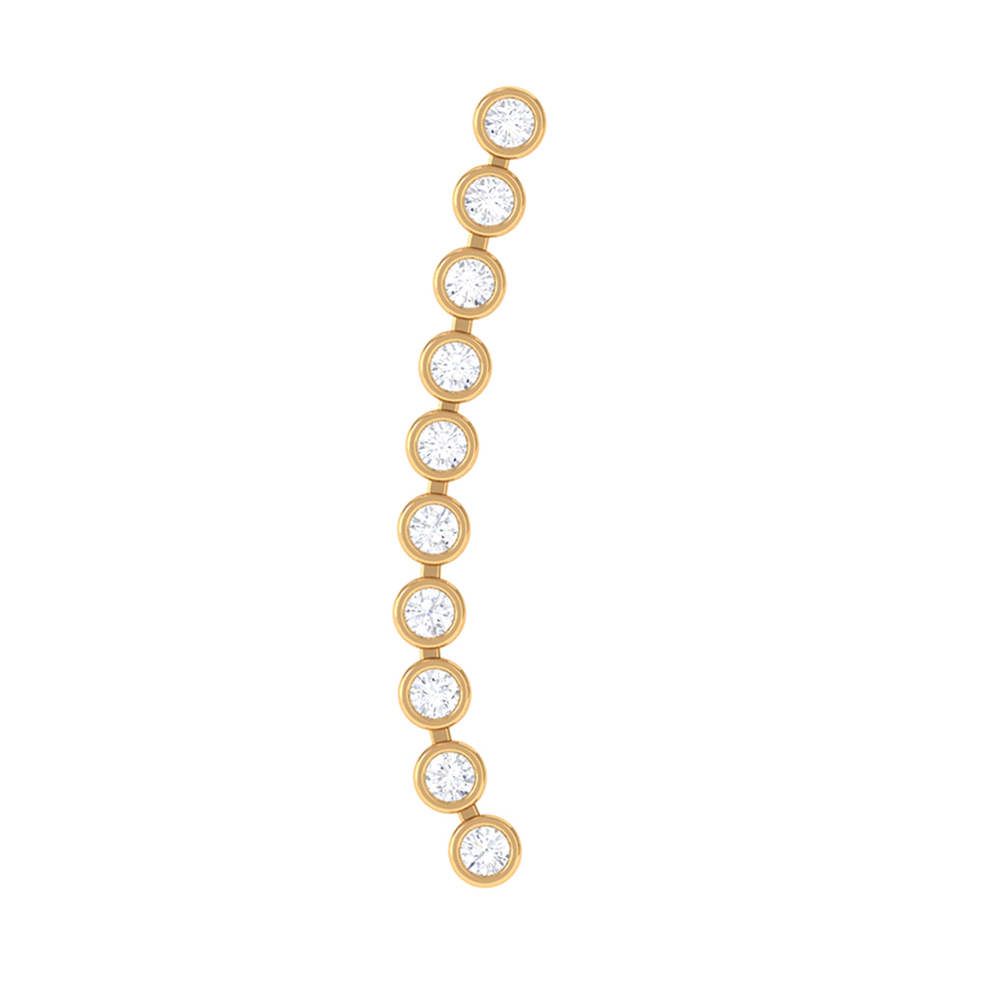 Diamond Ear Climber Earring for Cartilage Piercing