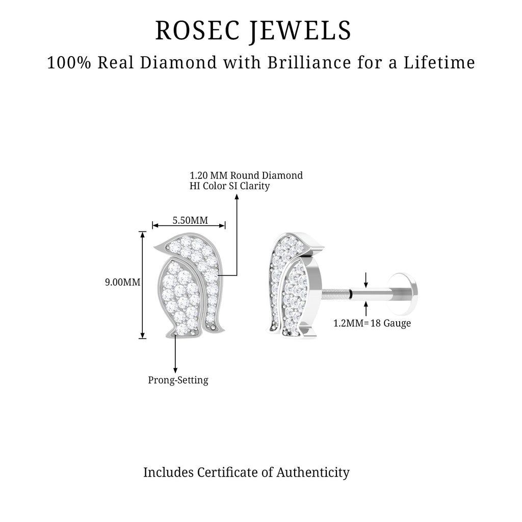 Cute Diamond Penguin Earring for Cartilage Piercing