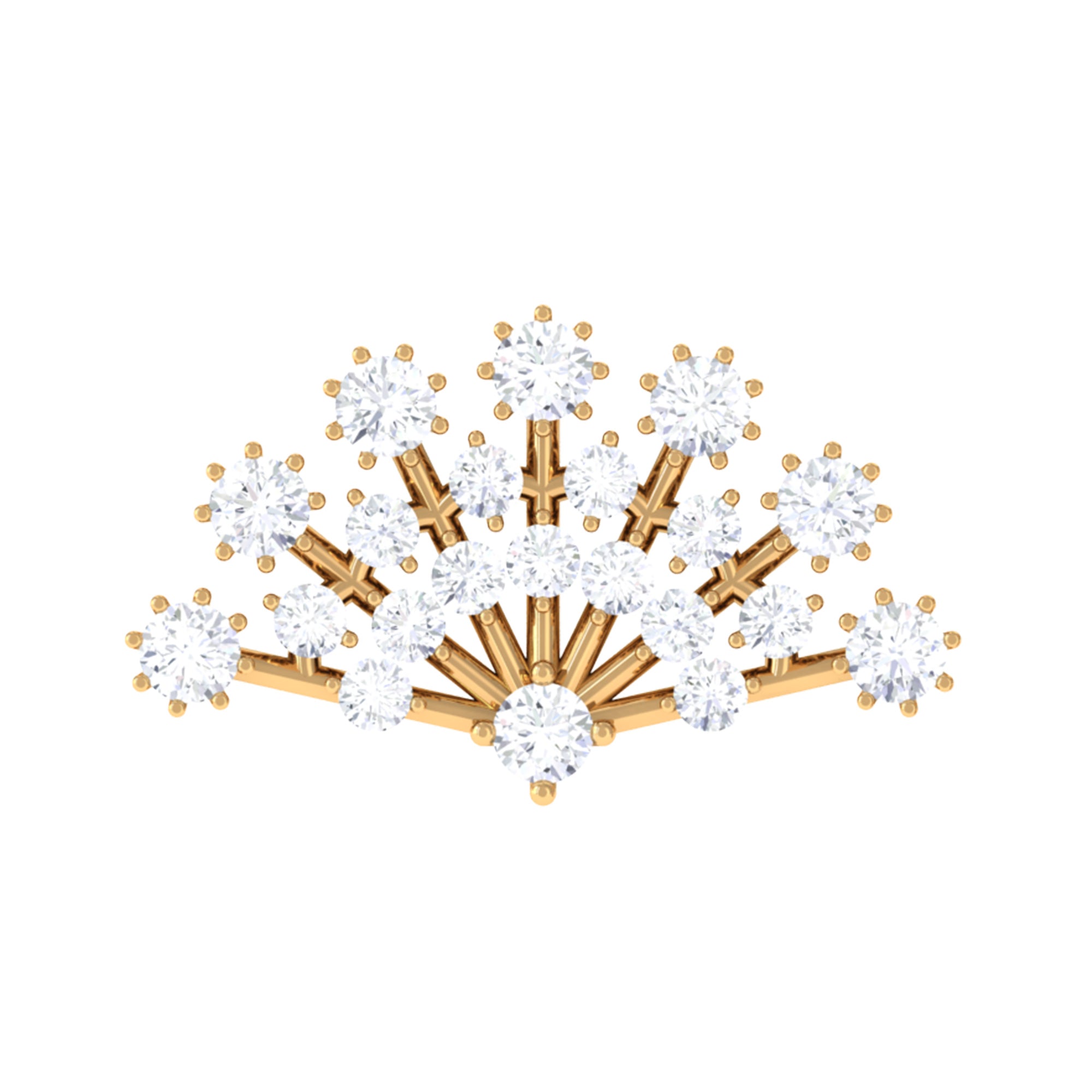 Unique Diamond Fan Cartilage Earring for Women