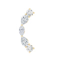 Pear Diamond Ear Crawler Earring for Helix Piercing