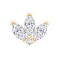 Marquise Diamond Lotus Flower Earring for Helix Piercing
