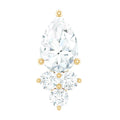 Pear and Round Diamond Earring for Helix Piercing