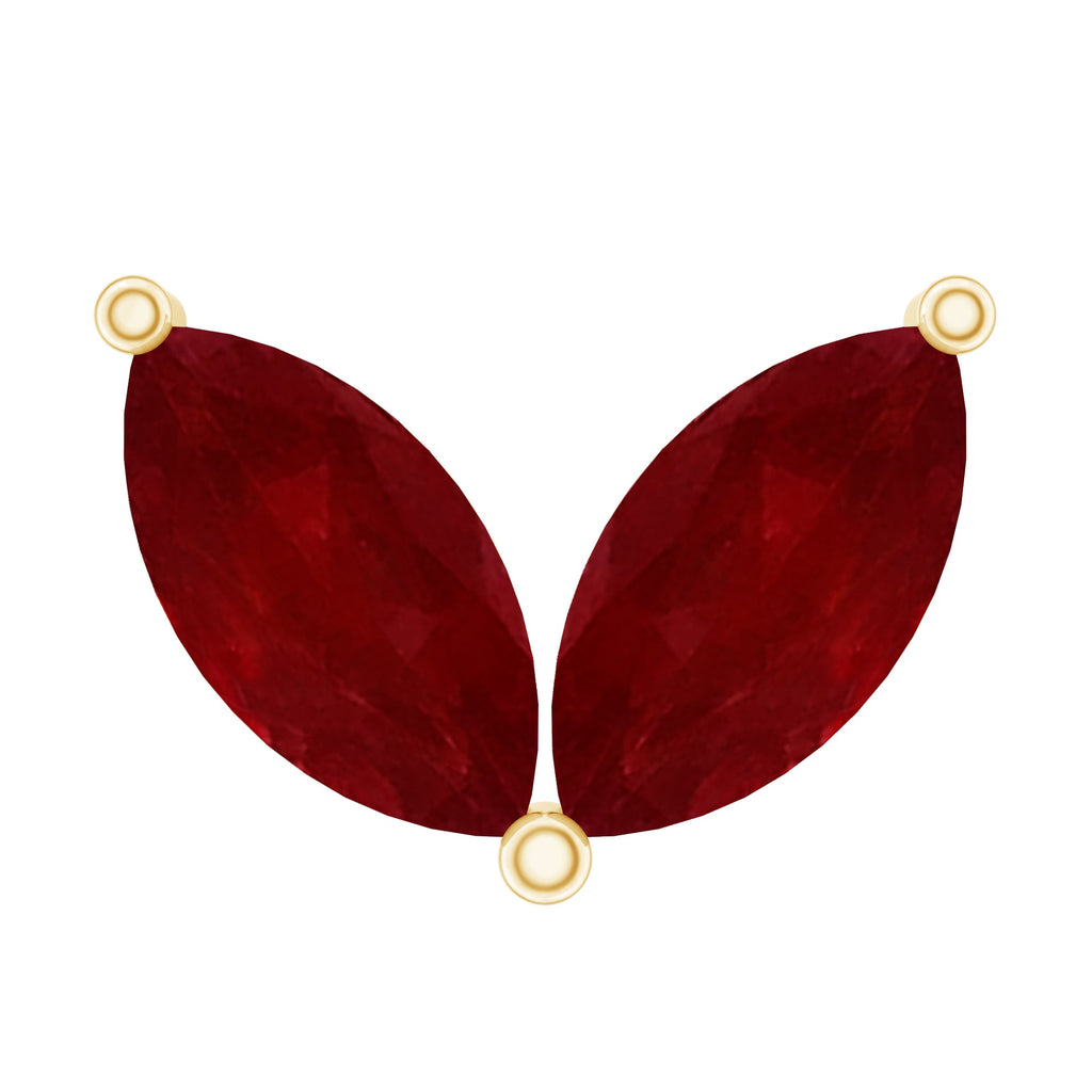 Marquise Ruby Leaf Cartilage Earring for Women
