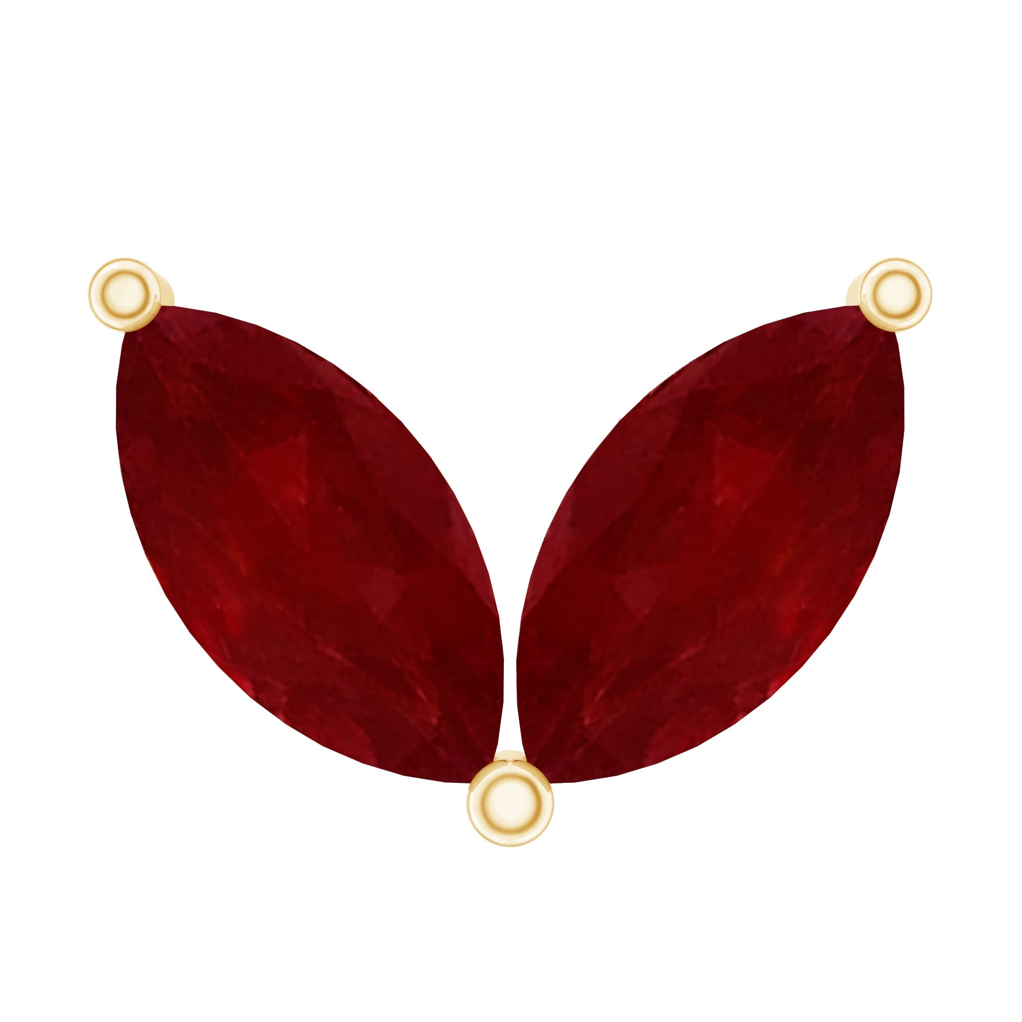 Marquise Ruby Leaf Cartilage Earring for Women