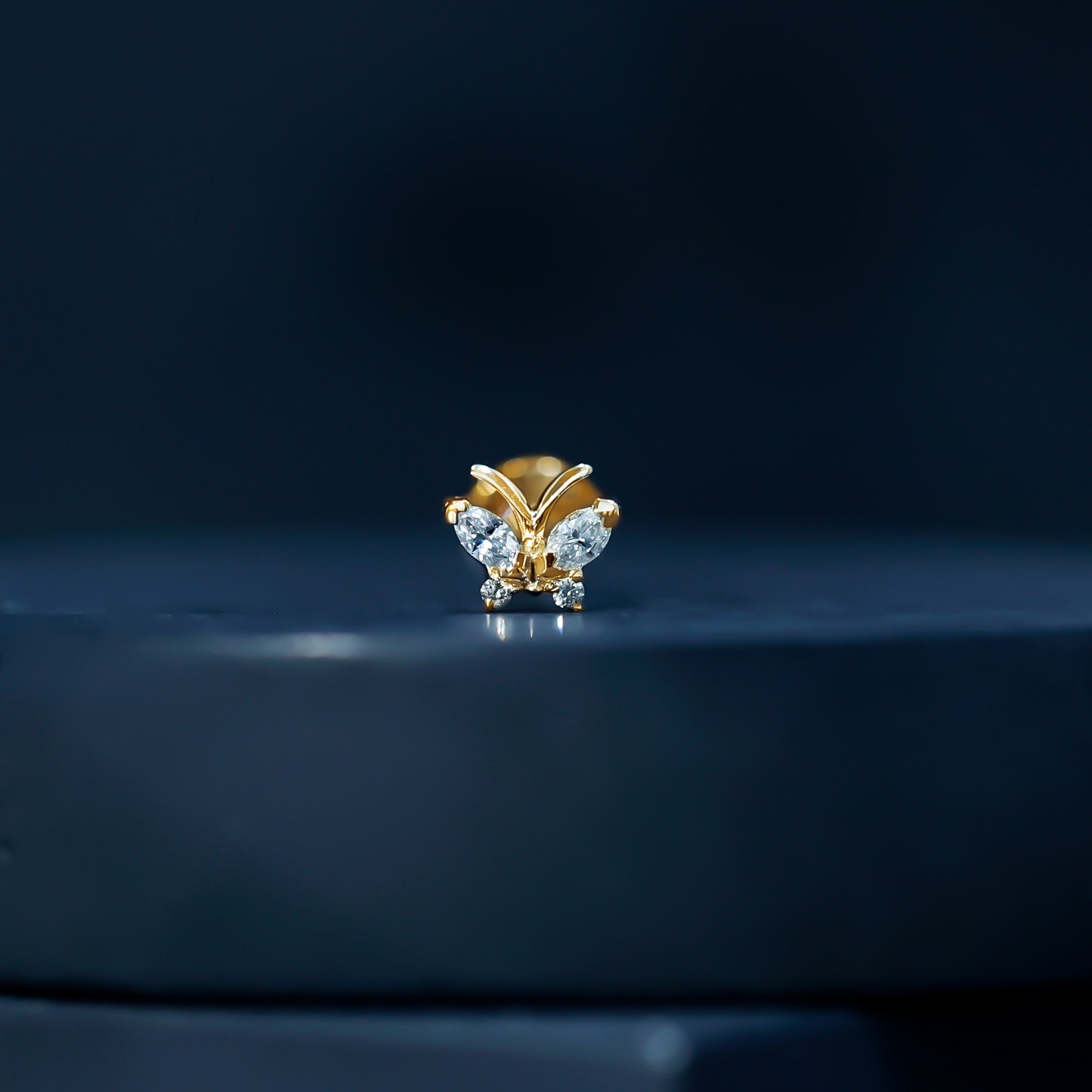 Marquise Moissanite Butterfly Cartilage Earring