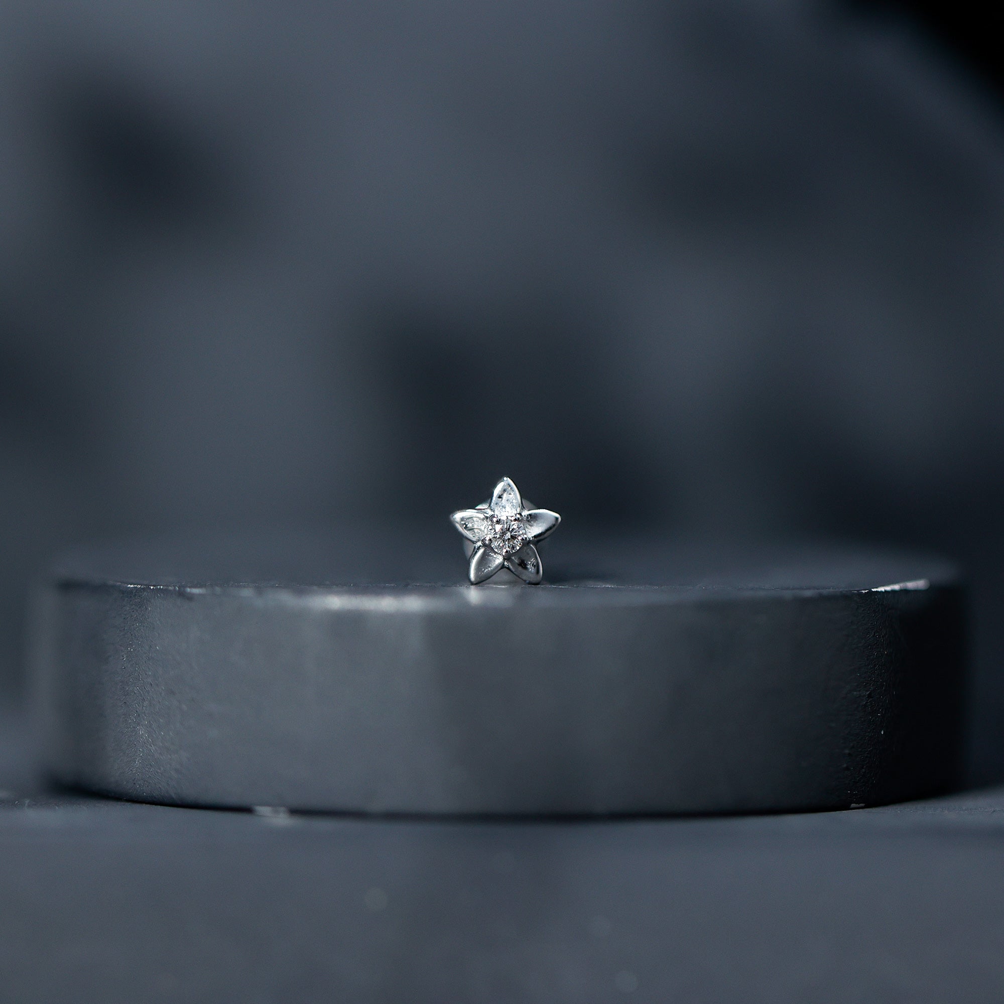Nature Inspired Diamond Earring for Conch Piercing