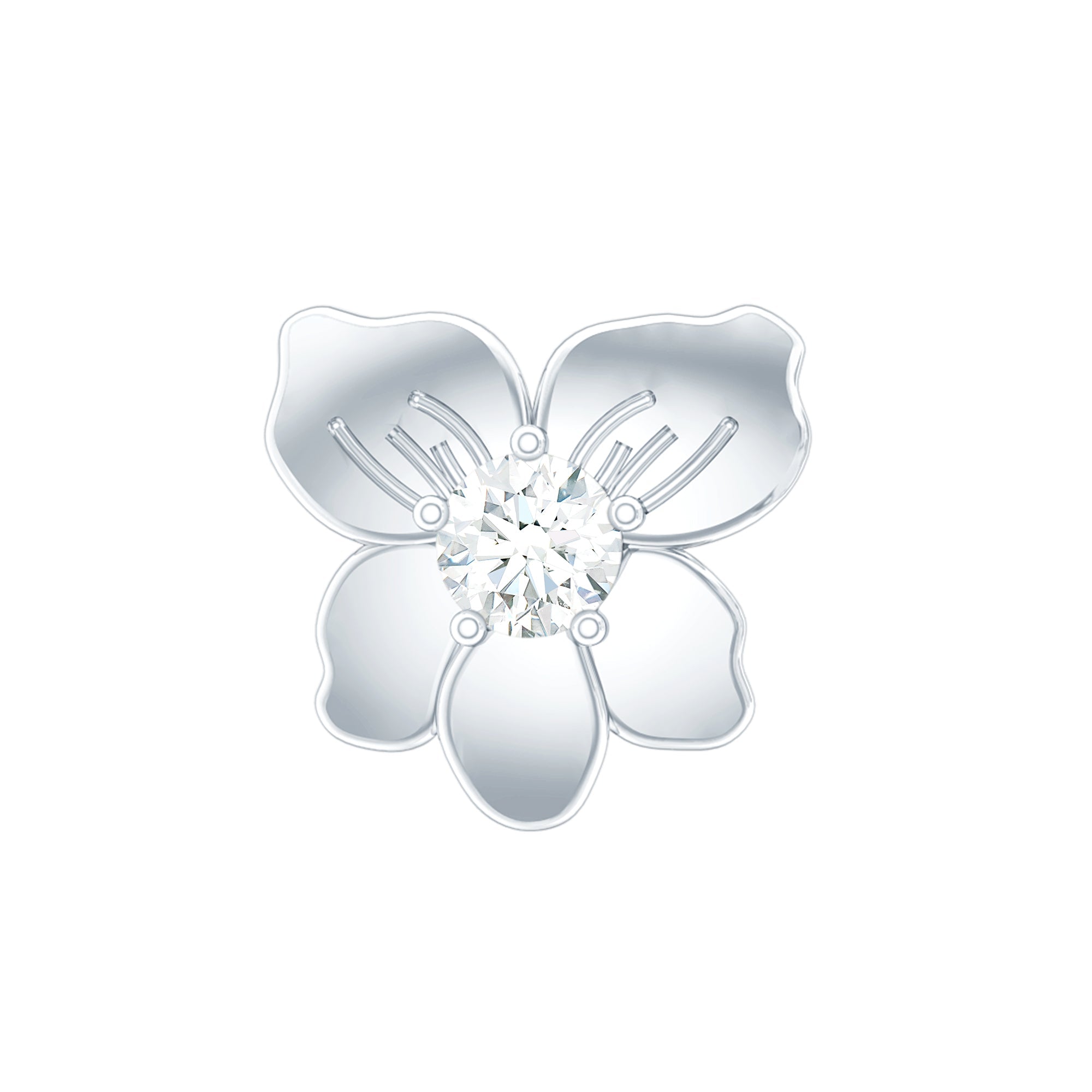 Nature Inspired Diamond Floral Helix Earring