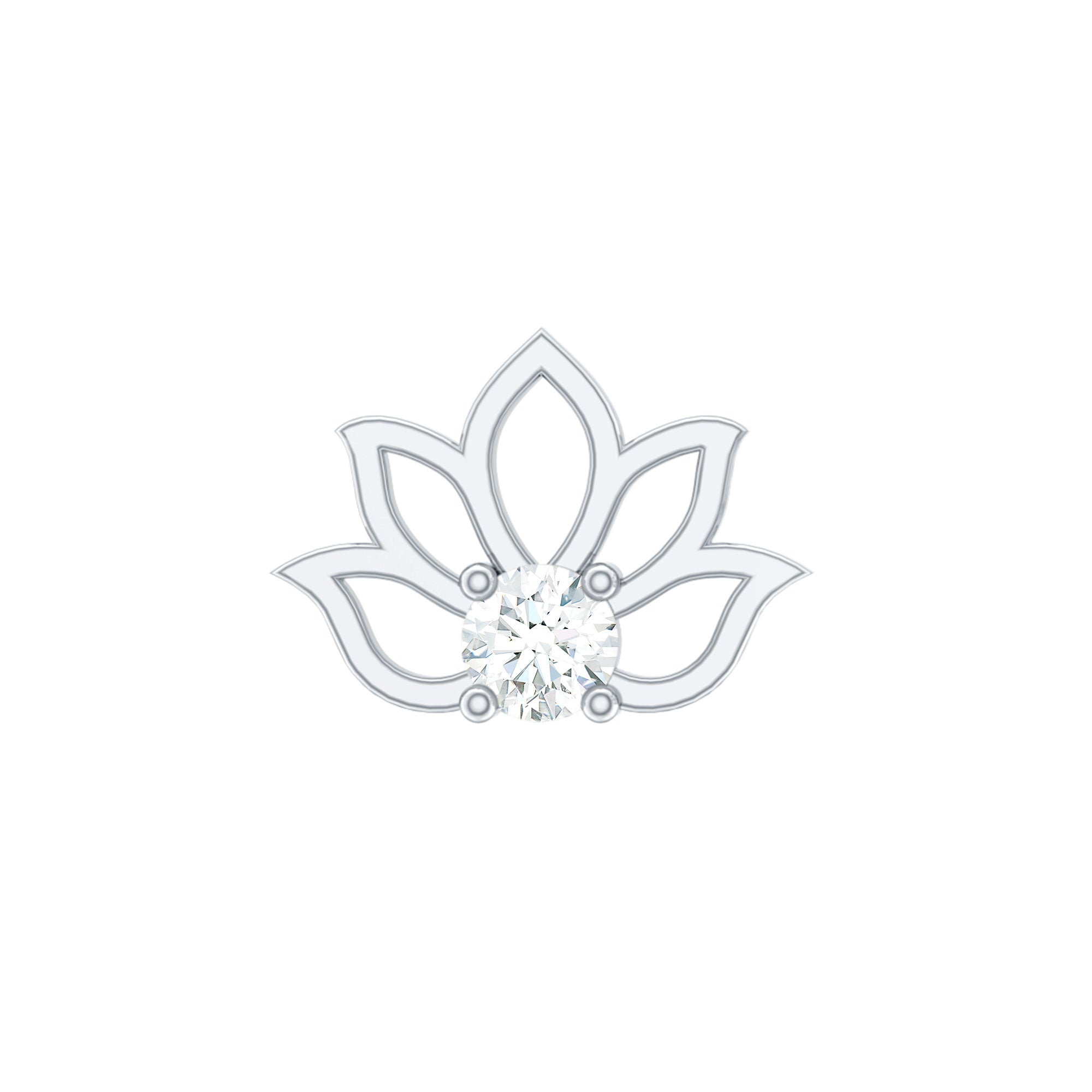 Nature Inspired Diamond Lotus Earring