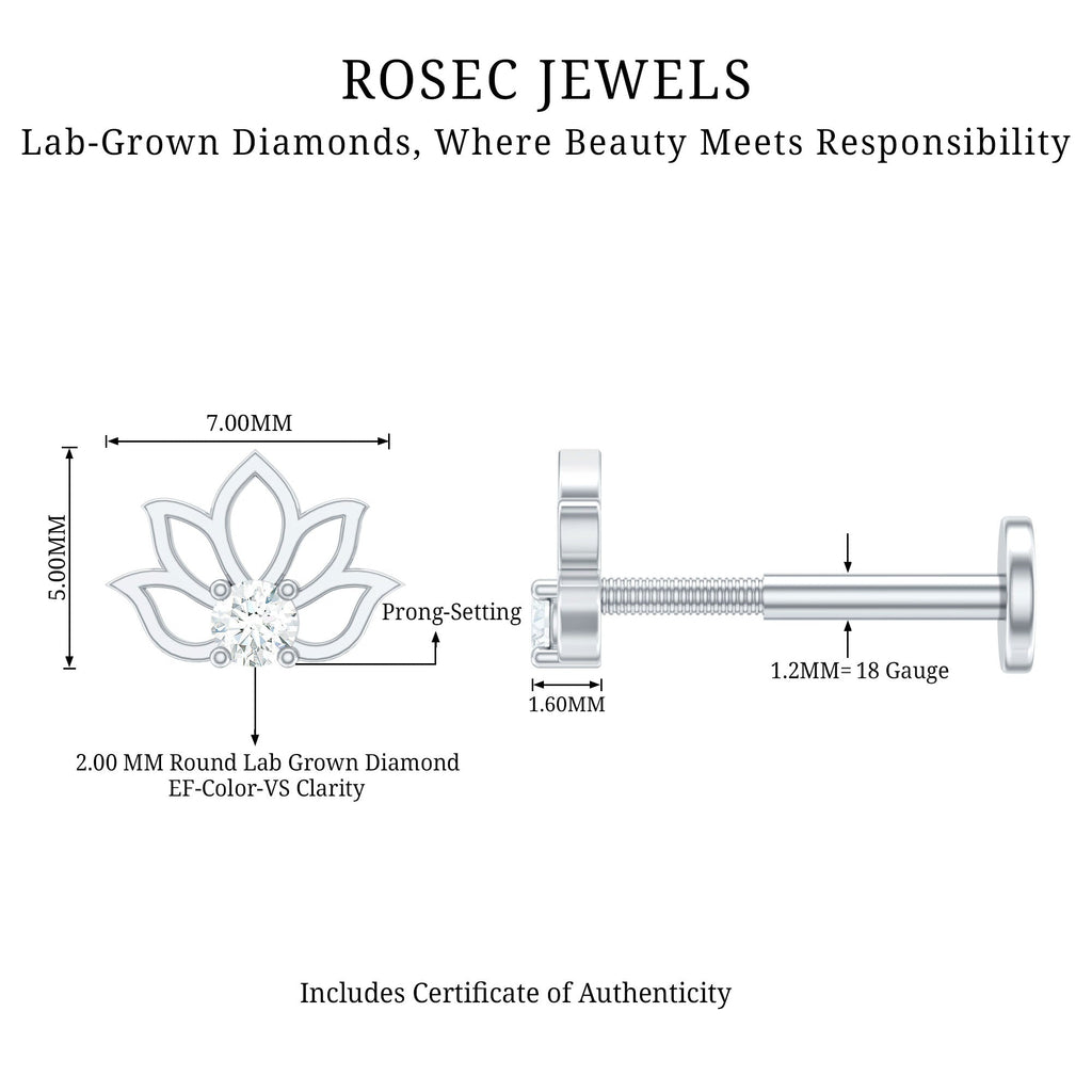Nature Inspired Diamond Lotus Earring