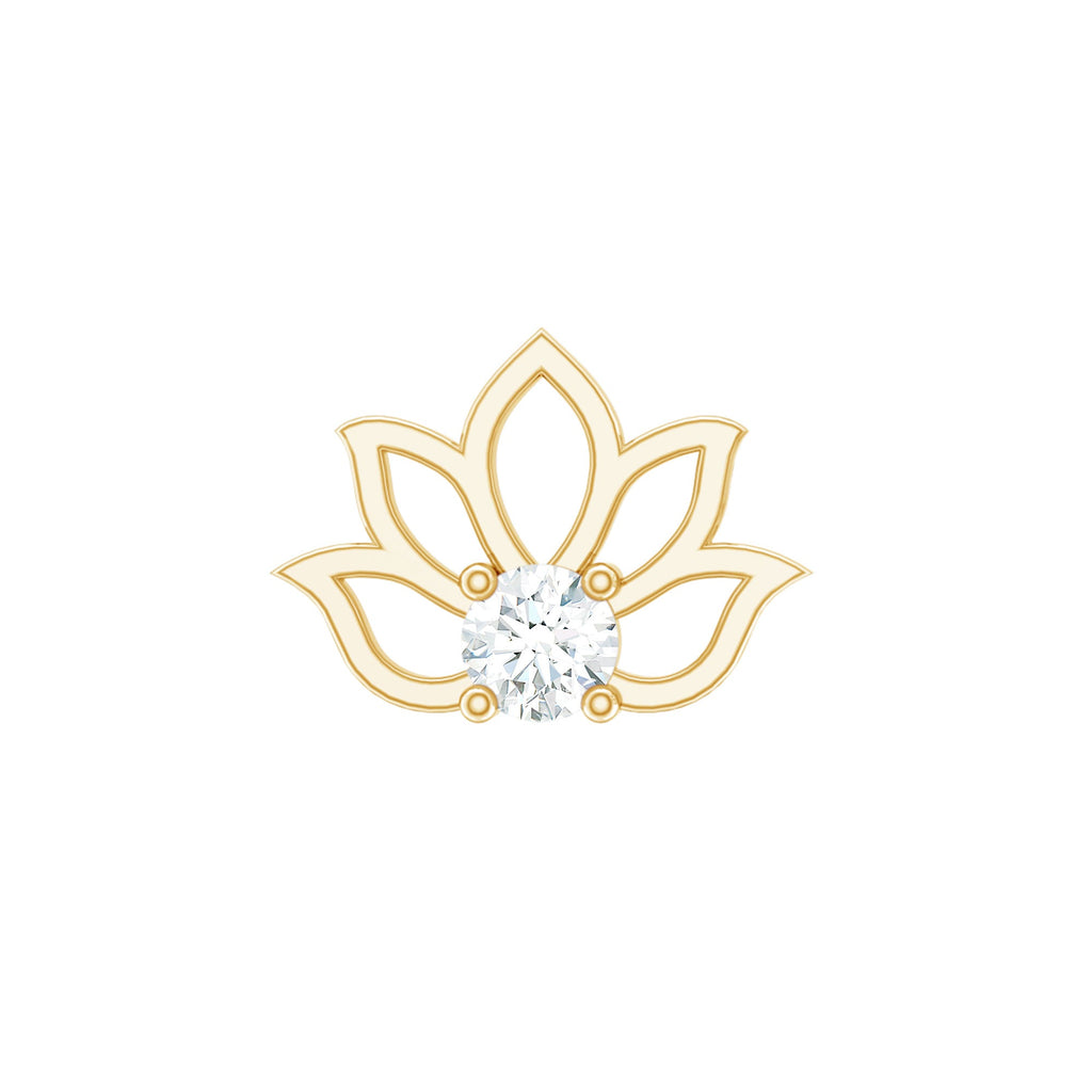 Nature Inspired Diamond Lotus Earring